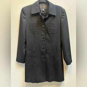 Vintage Express Compagnie Internationale Black  Trench Coat Size 5/6